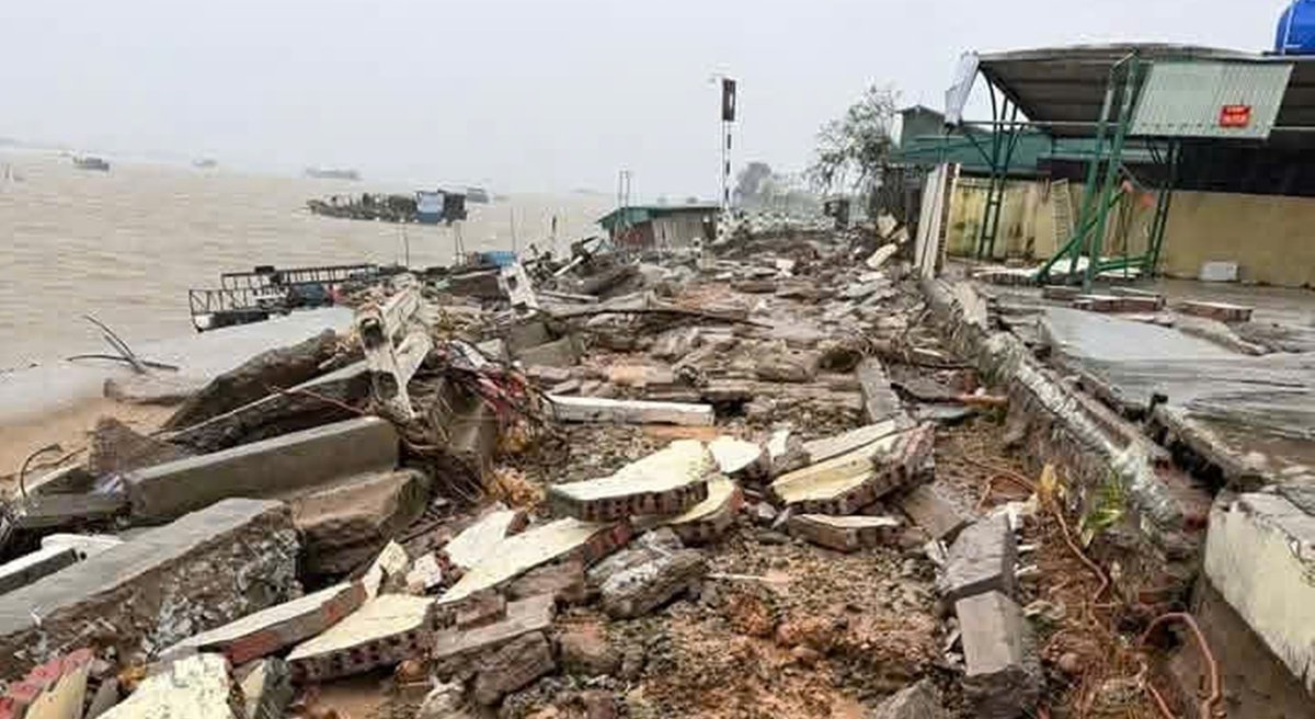 Maysak suy yếu thành vùng áp thấp sau khi vào lục địa Quảng Tây